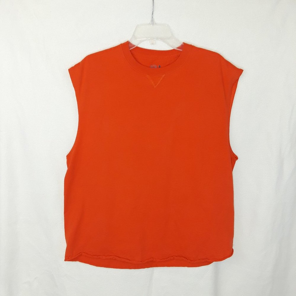Vintage Fruit Of The Loom 80's Orange Muscle Tee Shirt L